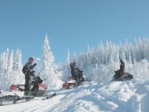 Les Monts Valin Snowmobiling in Quebec