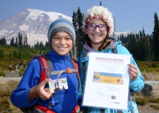 Mount Rainier national park Free Access Card Fourth Graders